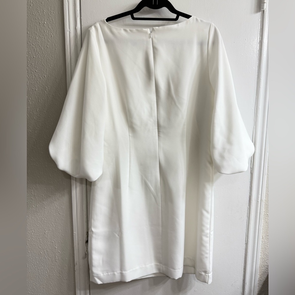 Banana Republic balloon-sleeve white dress size 10 NWT - Picture 5 of 7